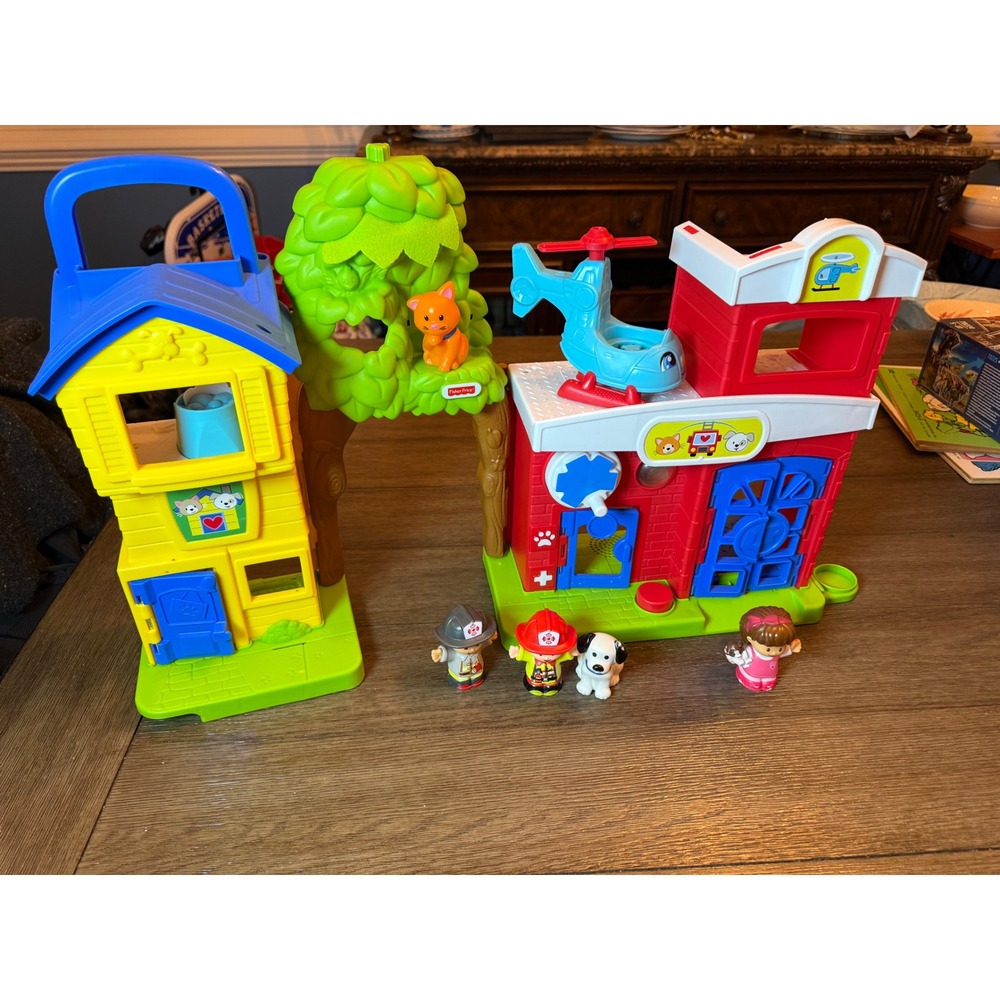 Fisher-Price Little People Animal Rescue Playset Toddler OS Fire Station Figures